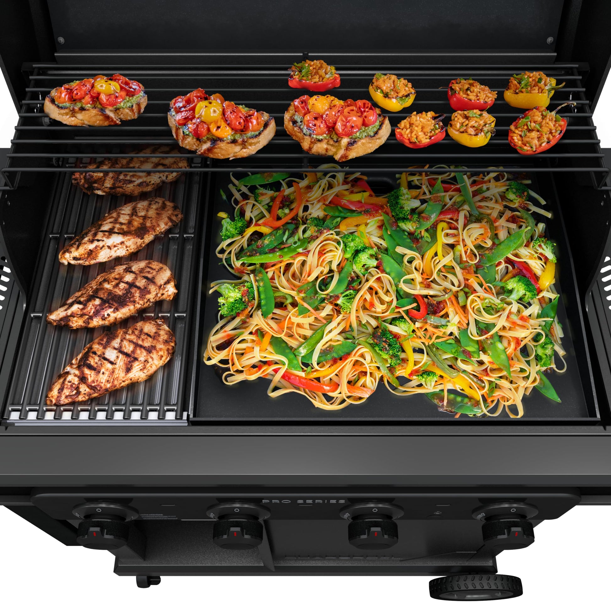 Char-Broil® Pro Series™ with Amplifire™ Infrared Technology 4-Burner Propane Gas Grill Cabinet with Side Burner, Black - 463281024 - CookCave