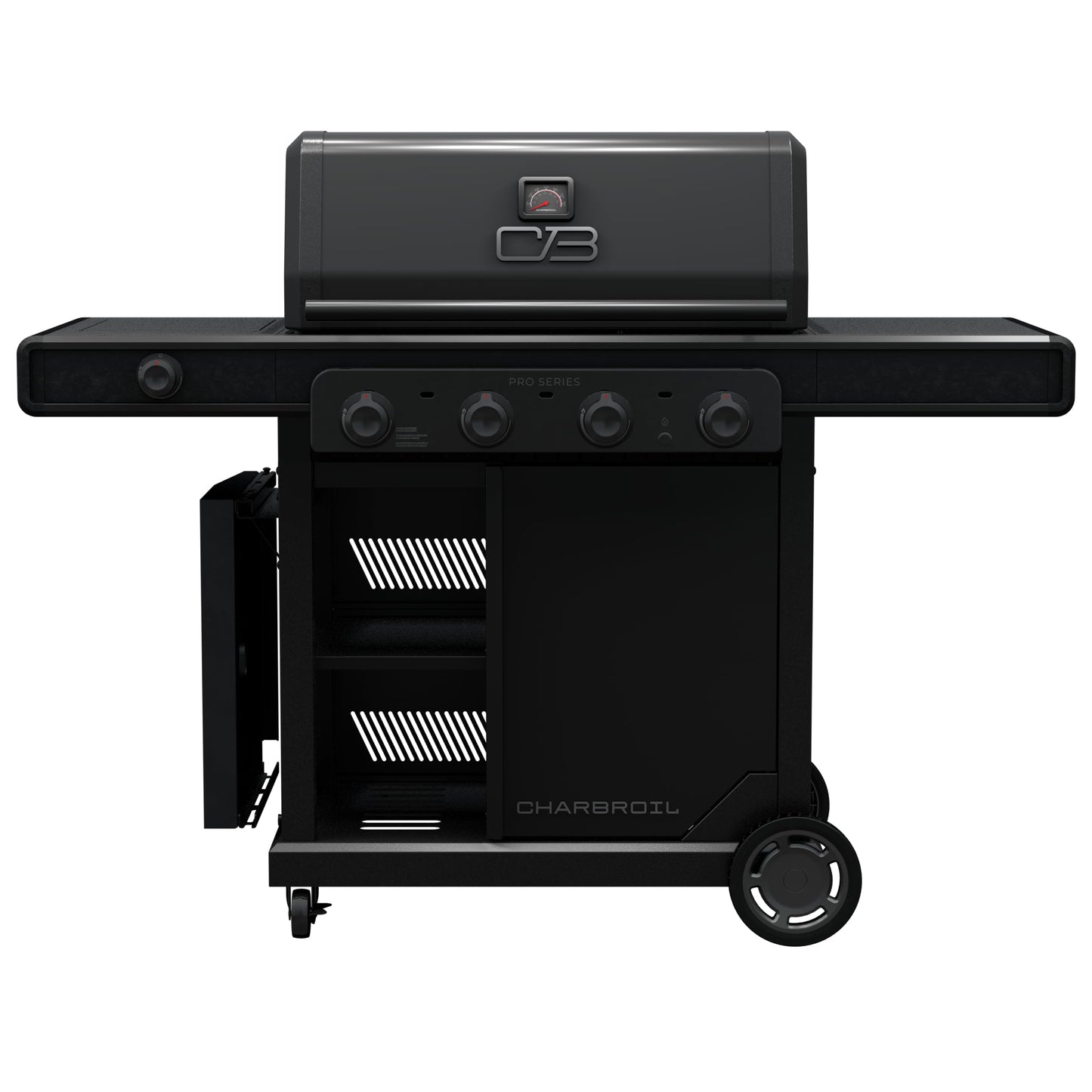 Char-Broil® Pro Series™ with Amplifire™ Infrared Technology 4-Burner Propane Gas Grill Cabinet with Side Burner, Black - 463281024 - CookCave