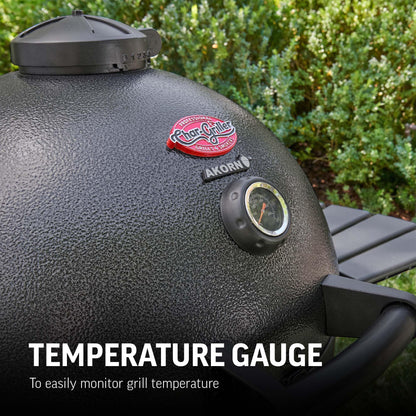 Char-Griller® AKORN® Kamado Charcoal Grill and Smoker with Cast Iron Grates, Warming Rack and Locking Lid with 445 Cooking Square Inches in Graphite, Model E16620 - CookCave