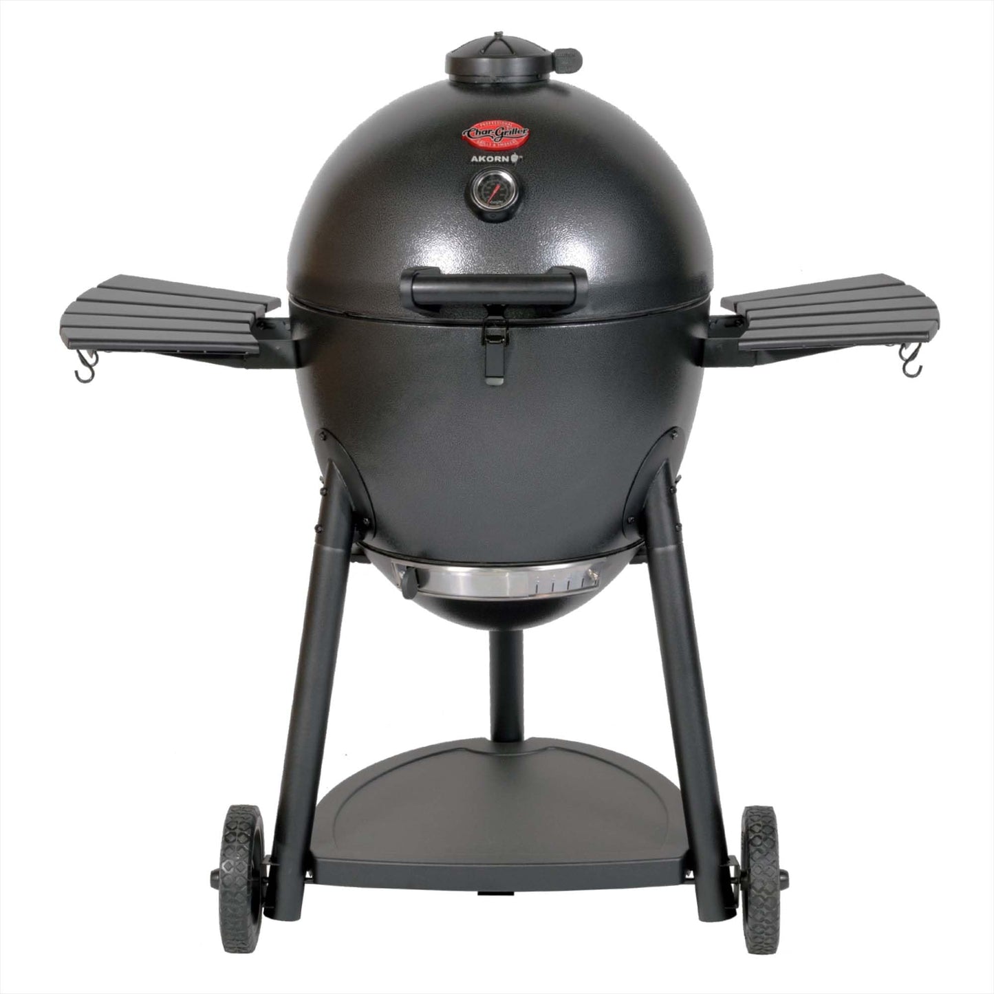 Char-Griller® AKORN® Kamado Charcoal Grill and Smoker with Cast Iron Grates, Warming Rack and Locking Lid with 445 Cooking Square Inches in Graphite, Model E16620 - CookCave