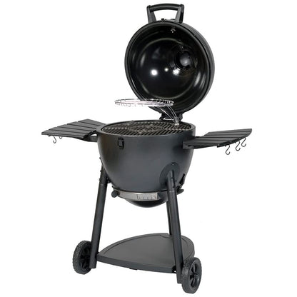 Char-Griller® AKORN® Kamado Charcoal Grill and Smoker with Cast Iron Grates, Warming Rack and Locking Lid with 445 Cooking Square Inches in Graphite, Model E16620 - CookCave
