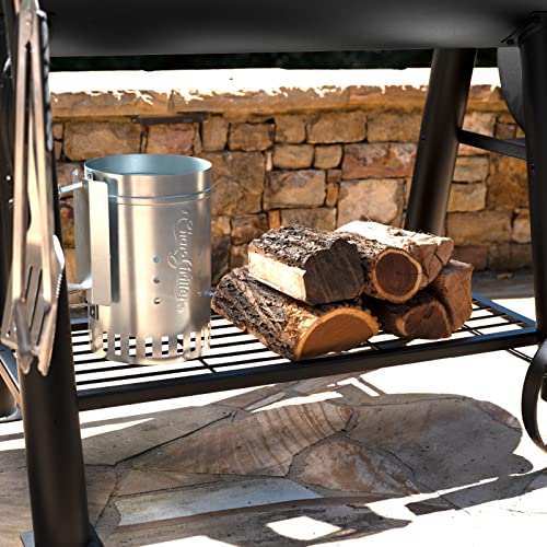 Char-Griller® Competition Pro® Barrel Grill and Offset Smoker, Includes Side Fire Box for Texas-Style Offset Smoking, Metal Cooking Grates, 1,010 Cooking Square Inches in Black, Model 2823 in Black - CookCave