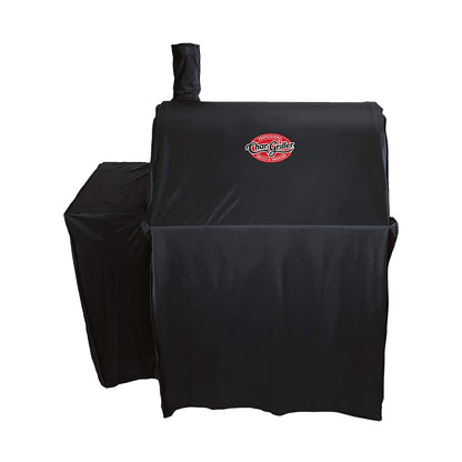 Char-Griller® Durable Polyester Grill and Smoker Cover with Waterproof Material, PVC Lining, and Extendable Design in Black, 46"L x 23"W x 48.5"H, Model 5555 - CookCave