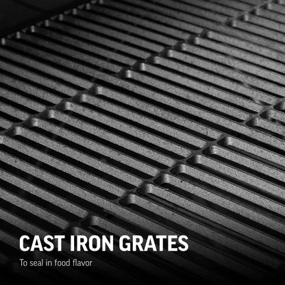 Char-Griller® Pro Deluxe Charcoal Barrel Grill, EasyDump™ Ash Pan, Premium Front and Side Shelves with Utensil Hooks, 850 Square Inches of Cooking Space in Black, Model E2827 - CookCave