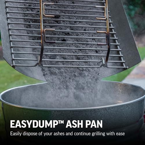 Char-Griller® Pro Deluxe Charcoal Barrel Grill, EasyDump™ Ash Pan, Premium Front and Side Shelves with Utensil Hooks, 850 Square Inches of Cooking Space in Black, Model E2827 - CookCave