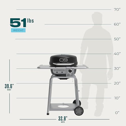 Charbroil Bistro Pro™ Gas Grill for Small Spaces and Patios, Black - CookCave