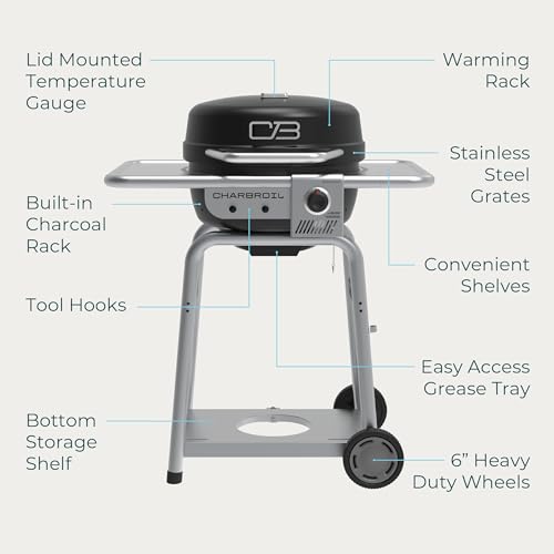 Charbroil Bistro Pro™ Gas Grill for Small Spaces and Patios, Black - CookCave