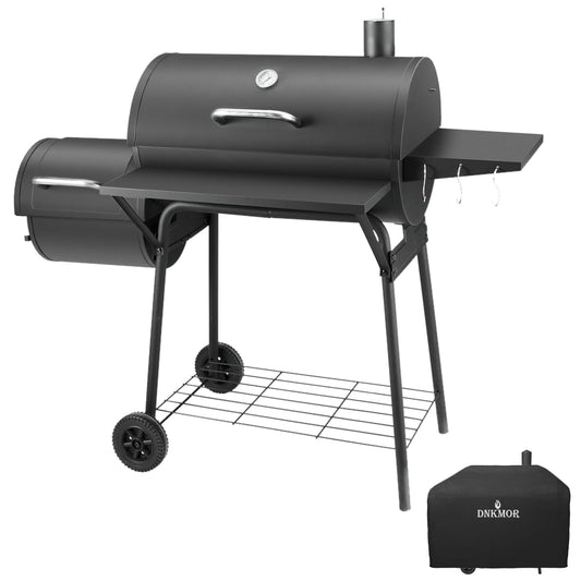 Charcoal Grill with Offset Smoker,BBQ Grills with Side Table,Outdoor Cooking with 714 Square Inches,Backyard Camping Picnics, Patio and Parties, Black by DNKMOR - CookCave
