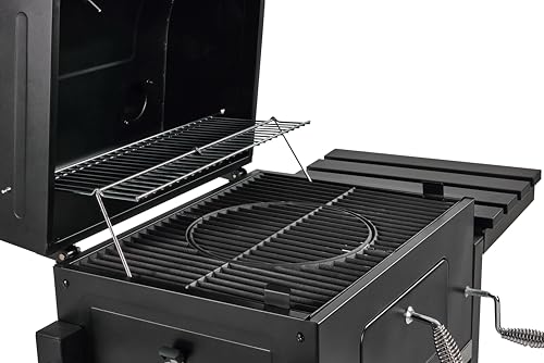 Charcoal Grills, Large Outdoor BBQ Grill Offset Smoker with Side Table Heavy Duty Outside Barbecue Grills Cooking Backyard Patio,Cast Iron Grate - CookCave