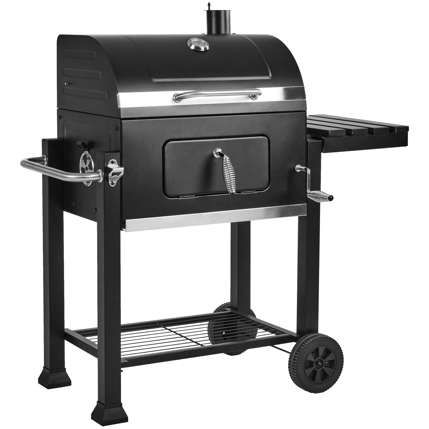 Charcoal Grills, Large Outdoor BBQ Grill Offset Smoker with Side Table Heavy Duty Outside Barbecue Grills Cooking Backyard Patio,Cast Iron Grate - CookCave