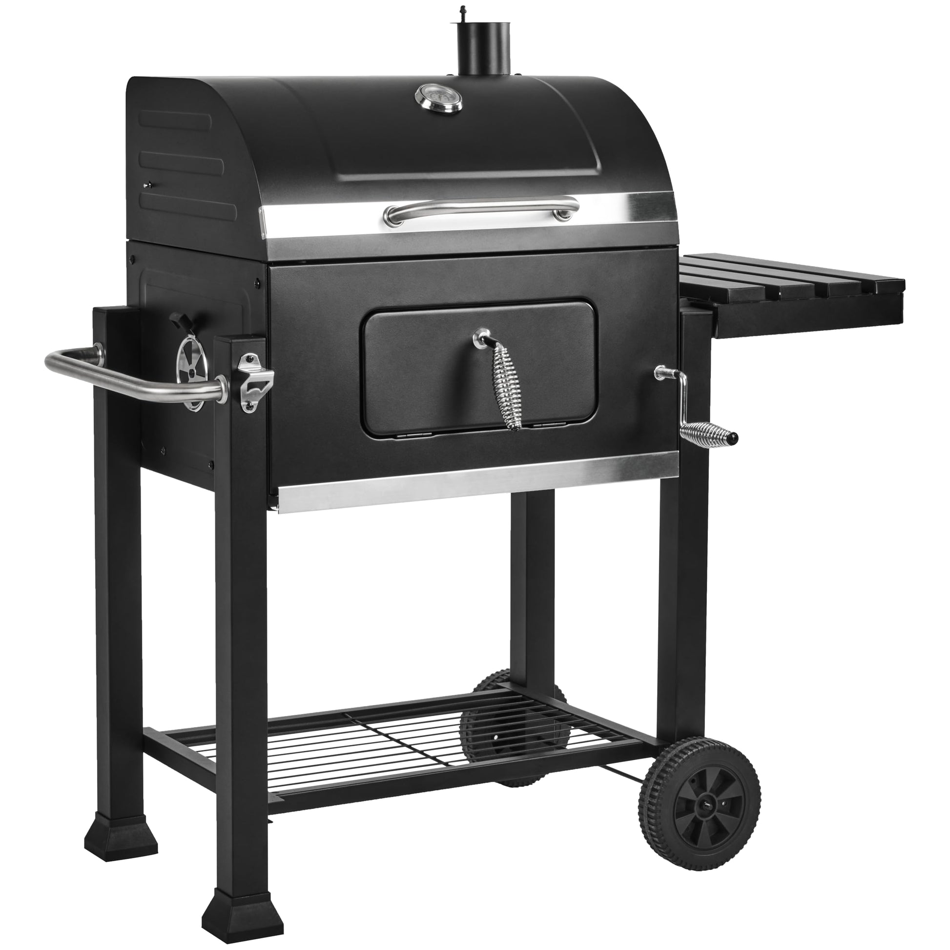 Charcoal Grills, Large Outdoor BBQ Grill Offset Smoker with Side Table Heavy Duty Outside Barbecue Grills Cooking Backyard Patio,Cast Iron Grate - CookCave