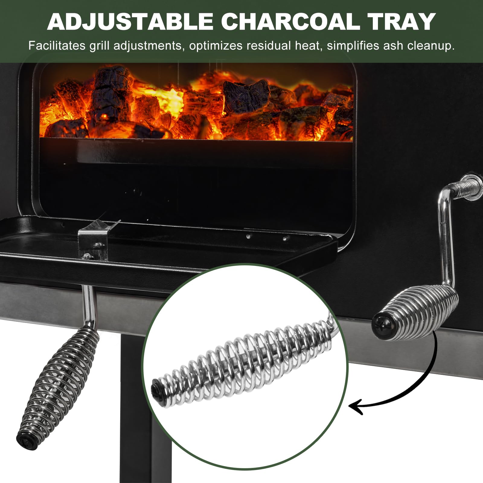Charcoal Grills, Large Outdoor BBQ Grill Offset Smoker with Side Table Heavy Duty Outside Barbecue Grills Cooking Backyard Patio,Cast Iron Grate - CookCave