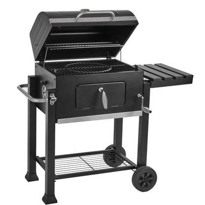 Charcoal Grills, Large Outdoor BBQ Grill Offset Smoker with Side Table Heavy Duty Outside Barbecue Grills Cooking Backyard Patio,Cast Iron Grate - CookCave