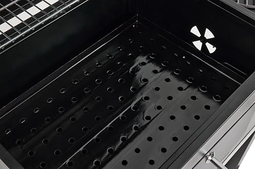 Charcoal Grills, Large Outdoor BBQ Grill Offset Smoker with Side Table Heavy Duty Outside Barbecue Grills Cooking Backyard Patio,Cast Iron Grate - CookCave