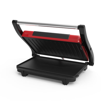 Chef Buddy Gourmet (Red) Panini Press – Sandwich Maker with Nonstick Plates – Indoor Countertop Cooking Burgers, Steak, Grilled Cheese, 9.5" x 10.5" x 3 - CookCave