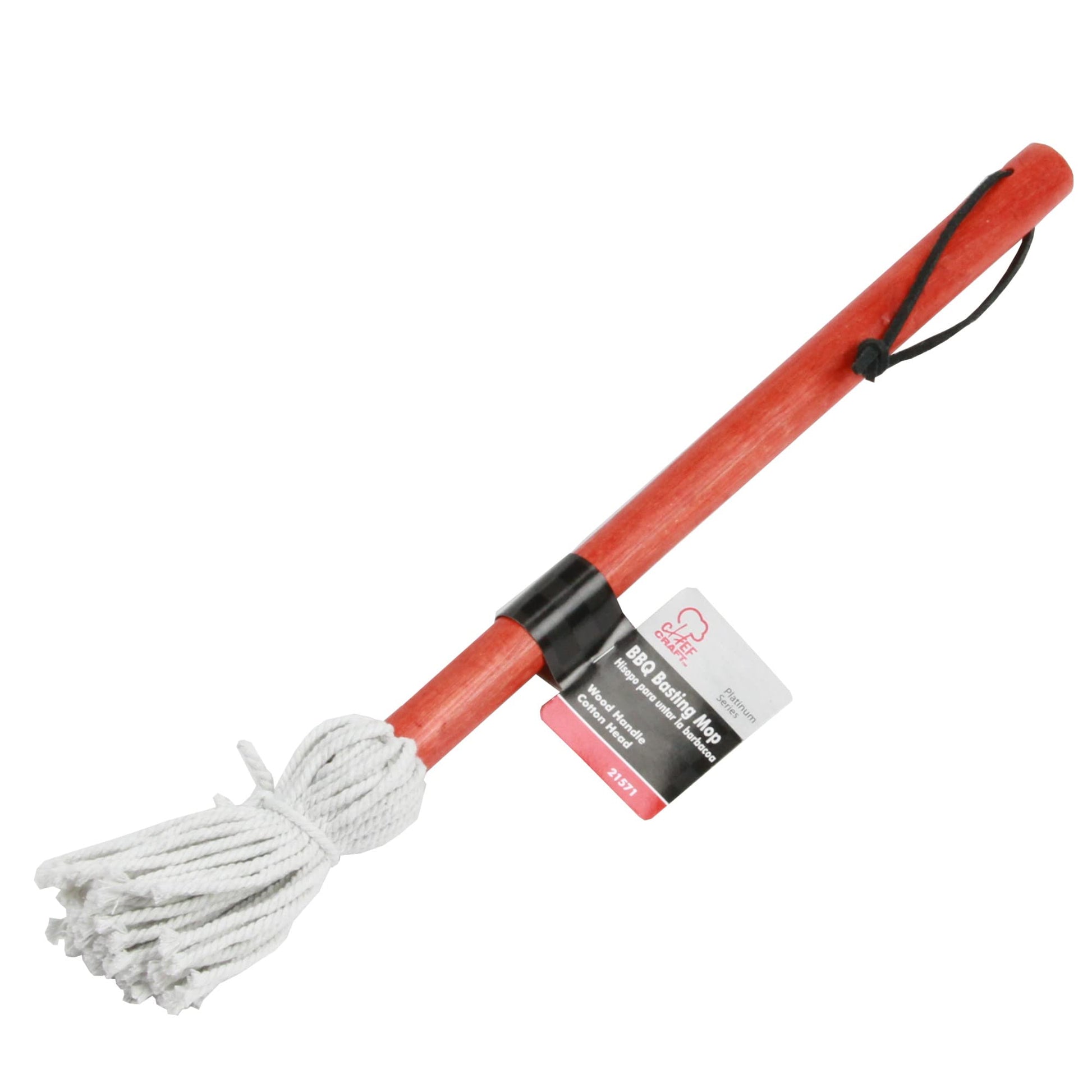 Chef Craft Select BBQ Basting Mop, 15 inches in length, Red/White - CookCave