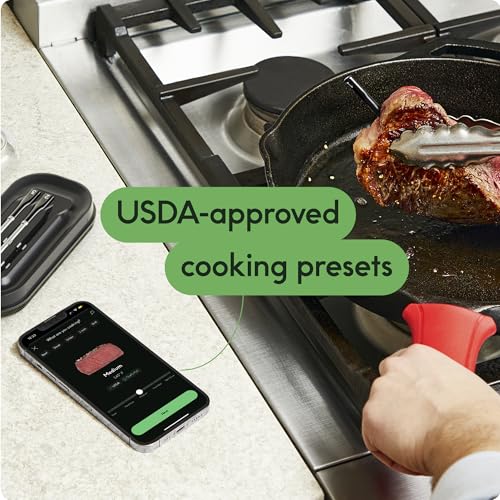 CHEF iQ Sense Smart Wireless Meat Thermometer with 3 Ultra-Thin Probes, Unlimited Range Bluetooth Meat Thermometer, Digital Food Thermometer for Remote Monitoring of BBQ Grill, Oven - CookCave