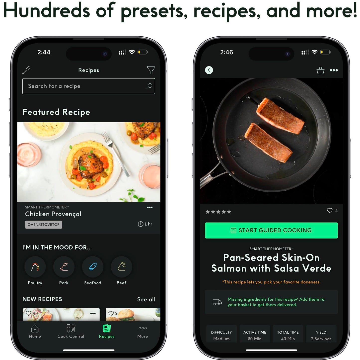 CHEF iQ Sense Smart Wireless Meat Thermometer with 3 Ultra-Thin Probes, Unlimited Range Bluetooth Meat Thermometer, Digital Food Thermometer for Remote Monitoring of BBQ Grill, Oven - CookCave