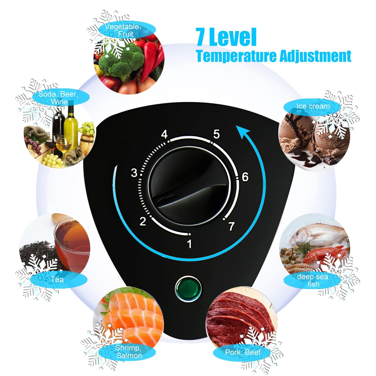 Chest Freezer 5.0 Cu.Ft Small Deep Freezer Black Top Door Mini Freezer with Removable Basket, Low Noise, 7 Adjustable Temperature and Energy Saving Perfect for Home Garage Basement Dorm or Apartment - CookCave