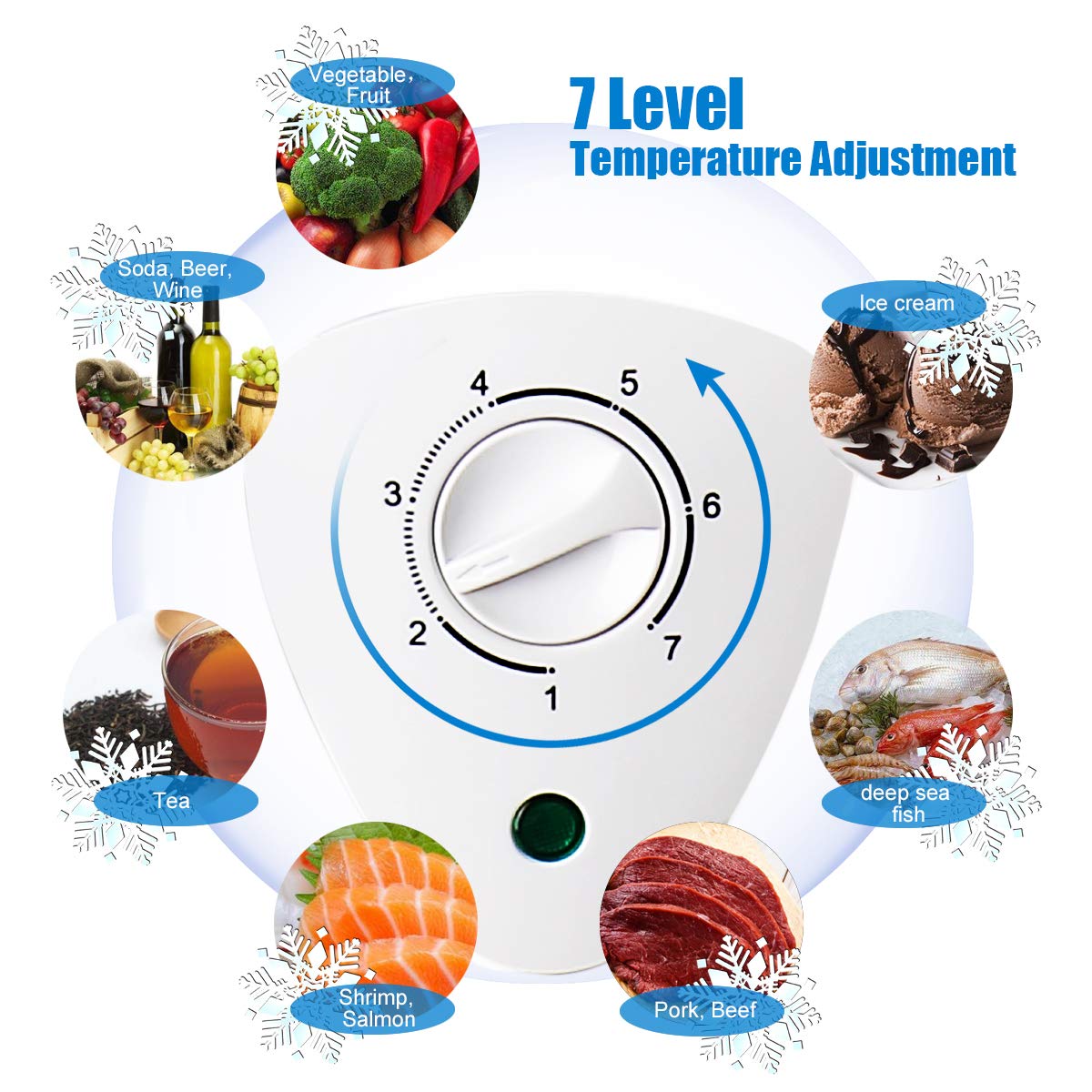 Chest Freezer Small Deep Freezer 3.5 Cu.Ft Mini White Free-Standing Top Door Freezer Adjustable 7 Thermostat and Removable Basket Open Deep Freezer Energy Saving Apartment Kitchen Business - CookCave