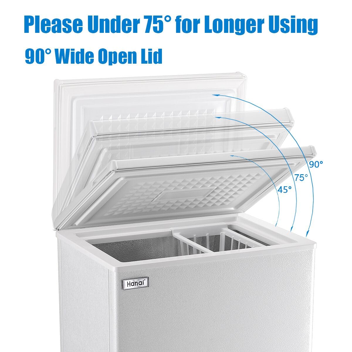 Chest Freezer Small Deep Freezer 3.5 Cu.Ft Mini White Free-Standing Top Door Freezer Adjustable 7 Thermostat and Removable Basket Open Deep Freezer Energy Saving Apartment Kitchen Business - CookCave