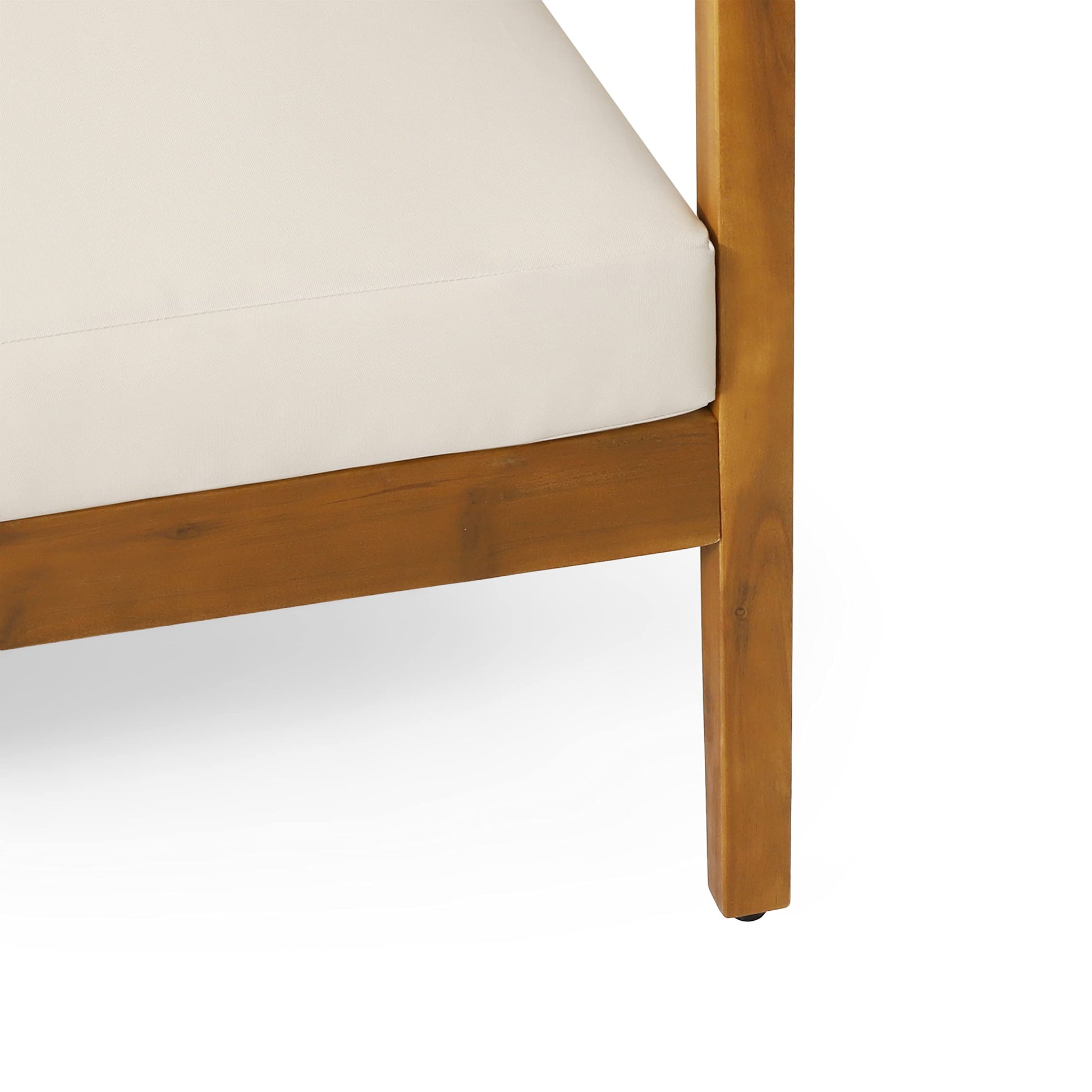 Christopher Knight Home Brooklyn Outdoor 3 Seater Sofa with Cushions - Acacia Wood - Teak/Beige - CookCave