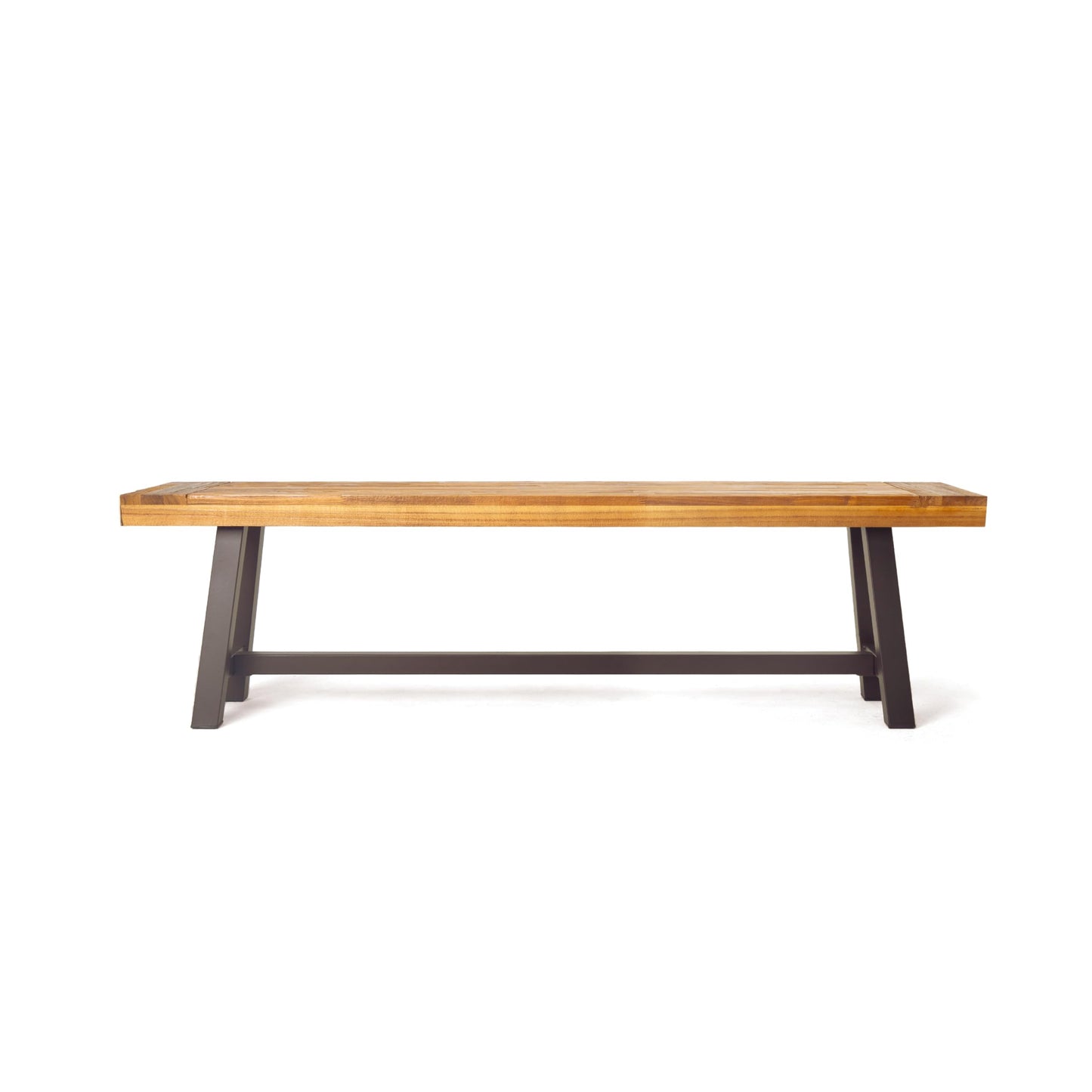Christopher Knight Home Carlisle Outdoor Acacia Wood and Rustic Metal Bench, Sandblast Finish / Rustic Metal 14. 75 x 63 x 17. 50 inches - CookCave