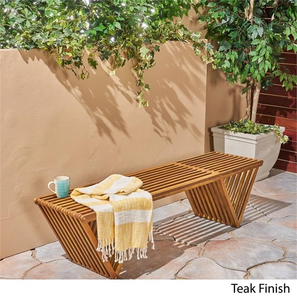 Christopher Knight Home Esme Outdoor Acacia Wood Bench, Teak Finish - CookCave