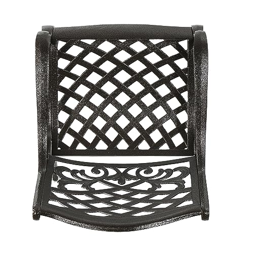 Christopher Knight Home Hallandale Outdoor Sarasota Cast Aluminum Rectangular Dining Set, 7-Pcs Set, Hammered Bronze - CookCave