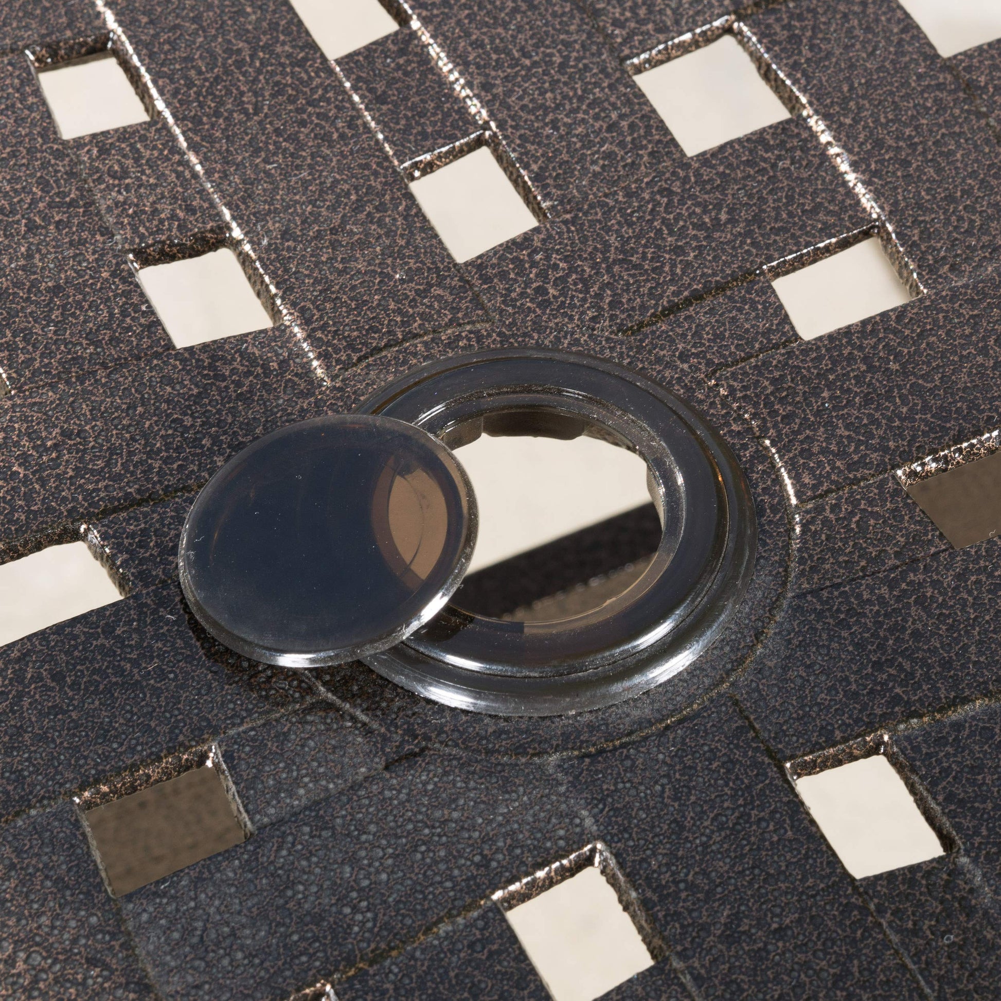 Christopher Knight Home Hallandale Outdoor Sarasota Cast Aluminum Rectangular Dining Set, 7-Pcs Set, Hammered Bronze - CookCave