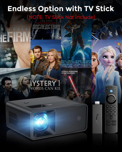 CiBest Mini Projector, 2025 Upgraded Full HD 1080P Support Video Projector, Portable Small Movie Projector, Compatible with iOS/Android/Windows/TV Stick/Box/USB/HDMI - CookCave