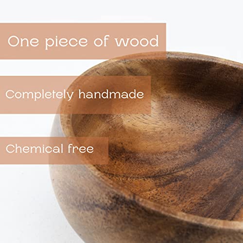 cintika Set of 4 Round Wooden Bowl Set. 4 inch Handmade Calabash Bowl, Small Wooden Bowl Set, Nuts and Small Snacks Serving Bowls, Sauce Bowl, Dipping Bowl 4x1 wooden bowls - CookCave