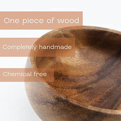 cintika Set of 4 Round Wooden Bowl Set. 4 inch Handmade Calabash Bowl, Small Wooden Bowl Set, Nuts and Small Snacks Serving Bowls, Sauce Bowl, Dipping Bowl 4x1 wooden bowls - CookCave