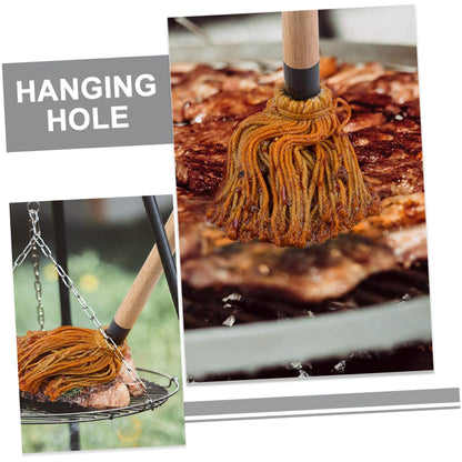 CIYODO Bbq Basting Mop Set 3 Piece Cotton Grill Brush for Bbq Sauce Oil Brush Basting Mop for Grilling - CookCave