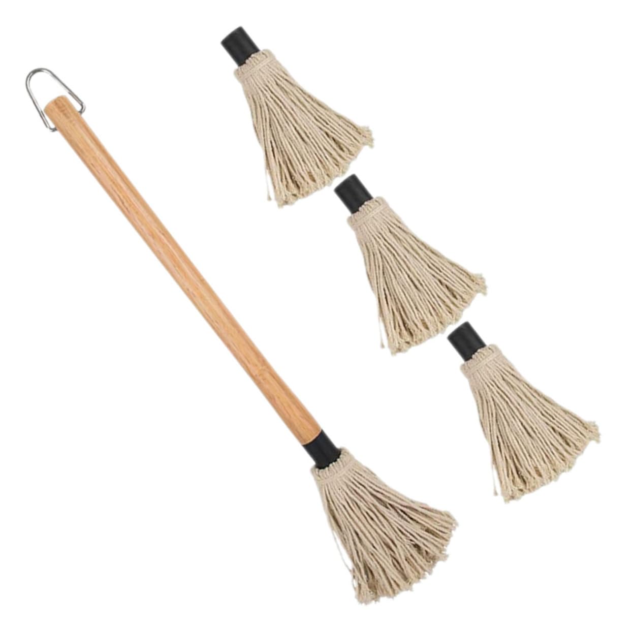 CIYODO Bbq Basting Mop Set 3 Piece Cotton Grill Brush for Bbq Sauce Oil Brush Basting Mop for Grilling - CookCave