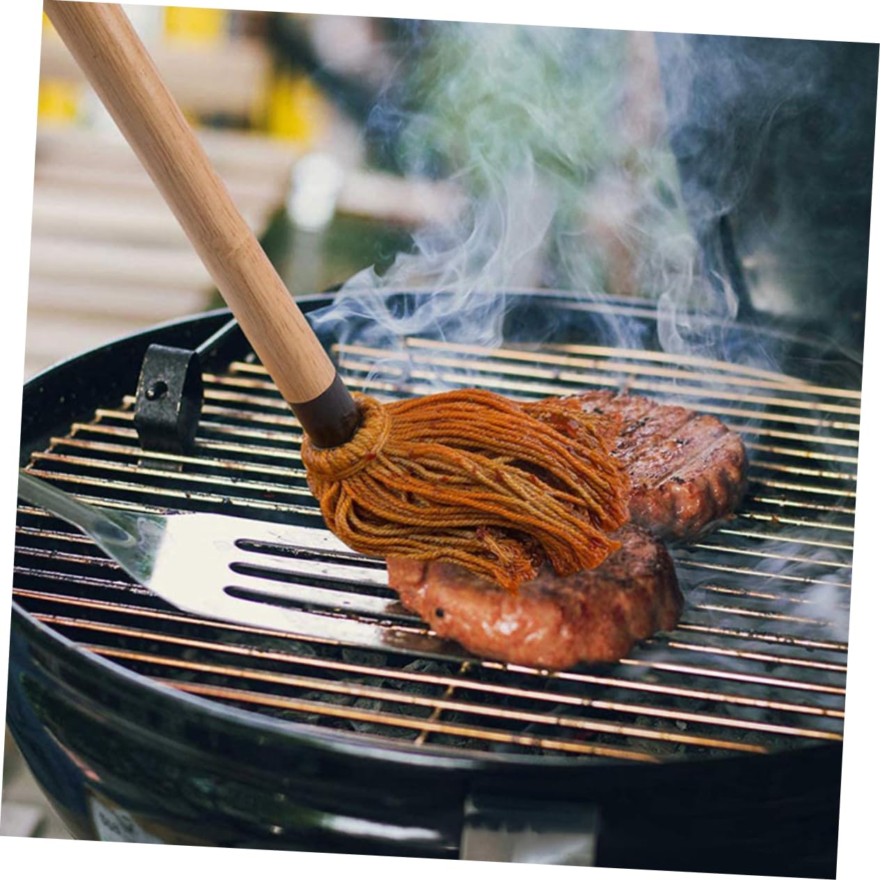 CIYODO Bbq Basting Mop Set 3 Piece Cotton Grill Brush for Bbq Sauce Oil Brush Basting Mop for Grilling - CookCave