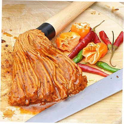 CIYODO Bbq Basting Mop Set 3 Piece Cotton Grill Brush for Bbq Sauce Oil Brush Basting Mop for Grilling - CookCave