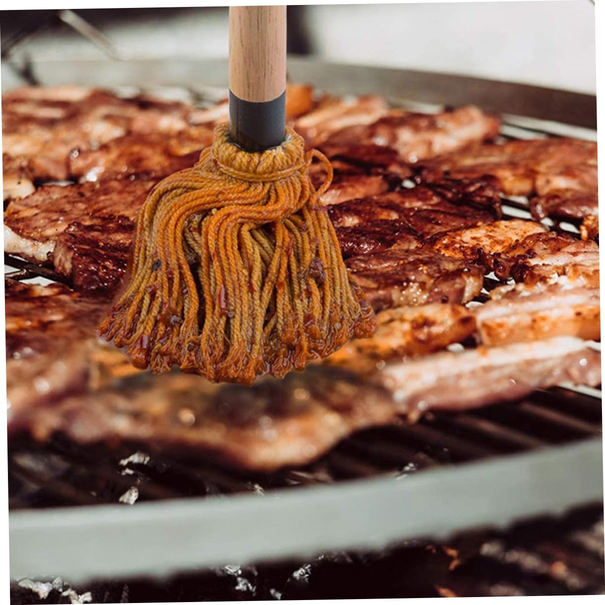 CIYODO Bbq Basting Mop Set 3 Piece Cotton Grill Brush for Bbq Sauce Oil Brush Basting Mop for Grilling - CookCave