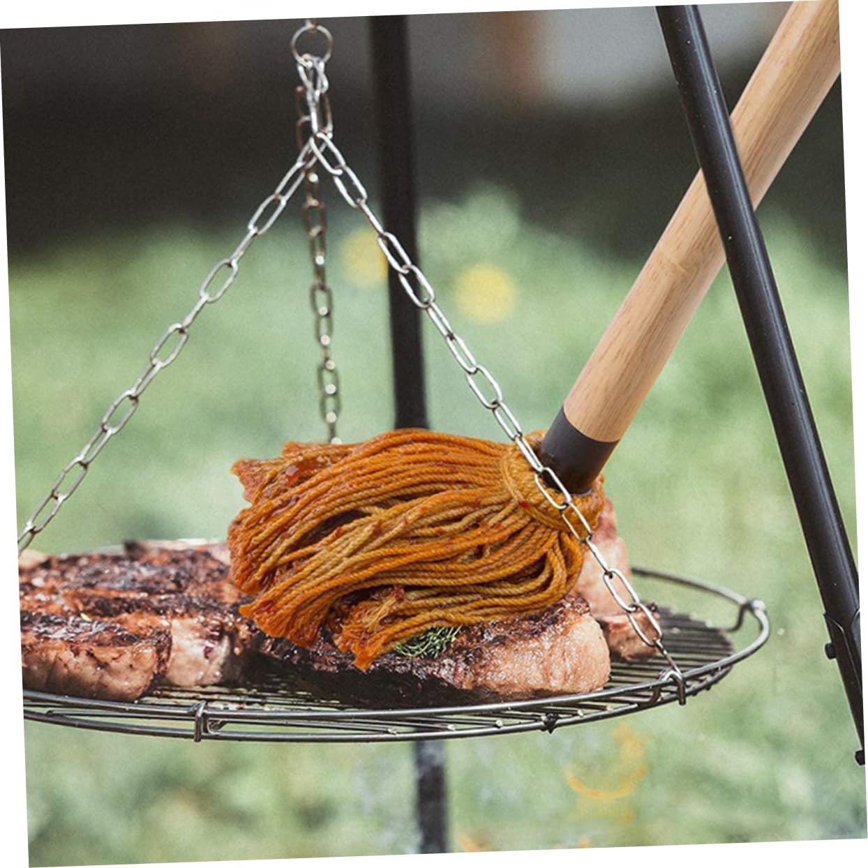 CIYODO Bbq Basting Mop Set 3 Piece Cotton Grill Brush for Bbq Sauce Oil Brush Basting Mop for Grilling - CookCave