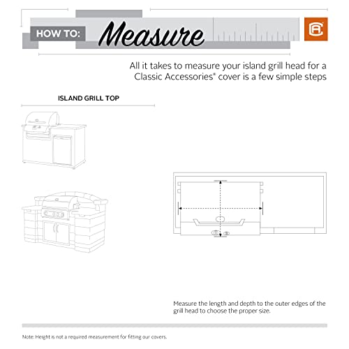 Classic Accessories Ravenna Water-Resistant 32 Inch Built-In BBQ Grill Top Cover, Black, Grill Cover, Grill Cover for Outdoor Grill, BBQ Cover - CookCave