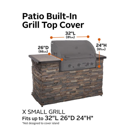 Classic Accessories Ravenna Water-Resistant 32 Inch Built-In BBQ Grill Top Cover, Taupe, Grill Cover, Grill Cover for Outdoor Grill, BBQ Cover - CookCave
