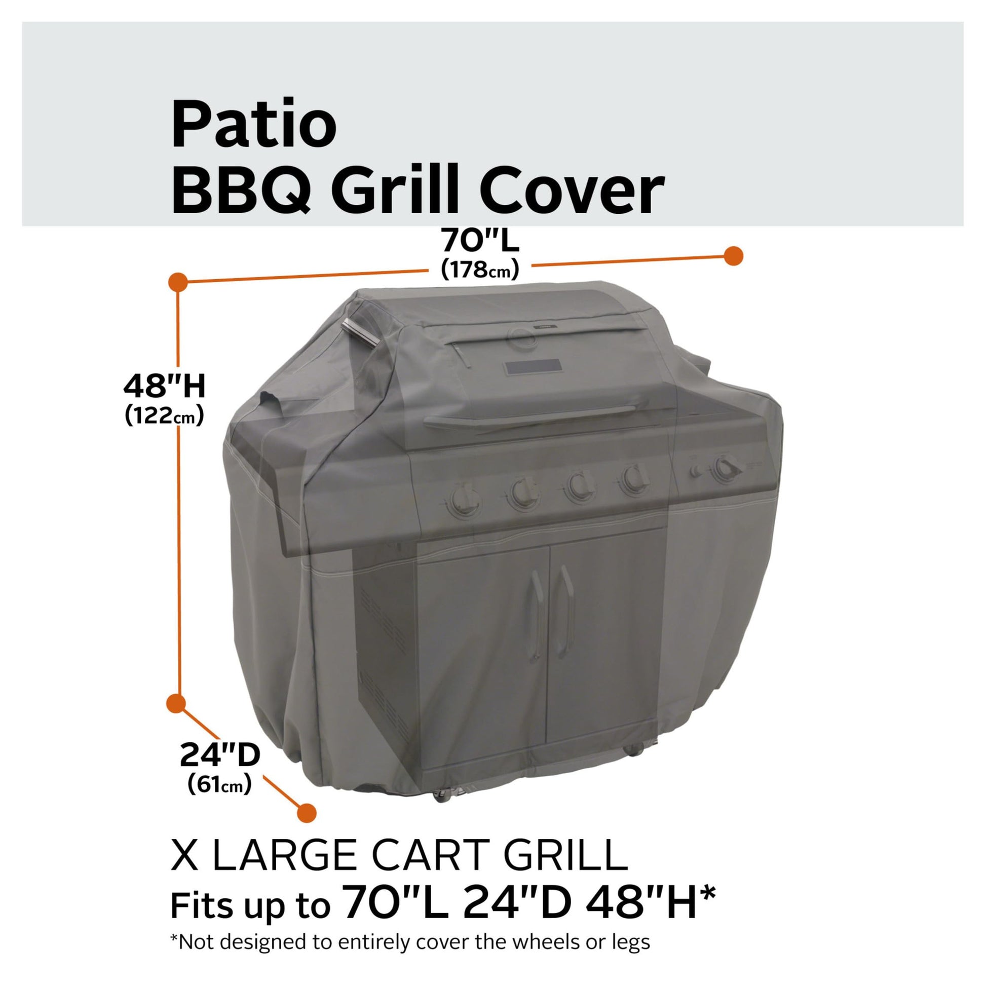 Classic Accessories Ravenna Water-Resistant 70 Inch BBQ Grill Cover, Dark Taupe, Grill Cover, Grill Cover for Outdoor Grill, BBQ Cover - CookCave