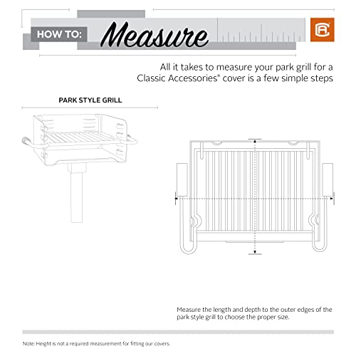 Classic Accessories Veranda Water-Resistant 23 Inch Park Style BBQ Grill Cover, Grill Cover, Grill Cover for Outdoor Grill, BBQ Cover - CookCave