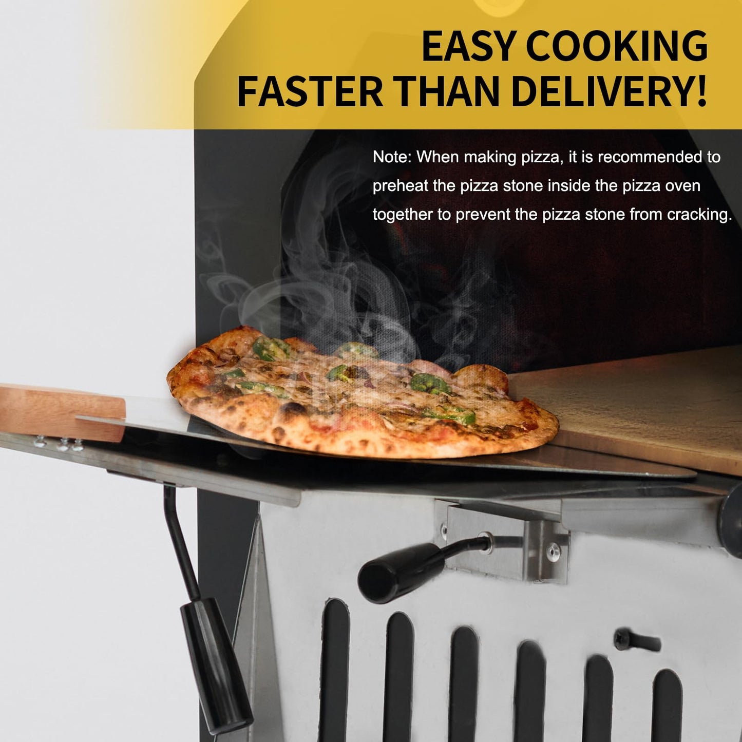 Clickoods Outdoor Pizza Oven - Wood-Fired Pizza Oven with Pizza Stone, Peel, Grill Grate & Cover – Patio Pizza Maker Perfect for Backyard BBQs, Camping - CookCave