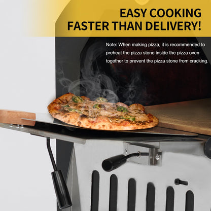 Clickoods Outdoor Pizza Oven - Wood-Fired Pizza Oven with Pizza Stone, Peel, Grill Grate & Cover – Patio Pizza Maker Perfect for Backyard BBQs, Camping - CookCave