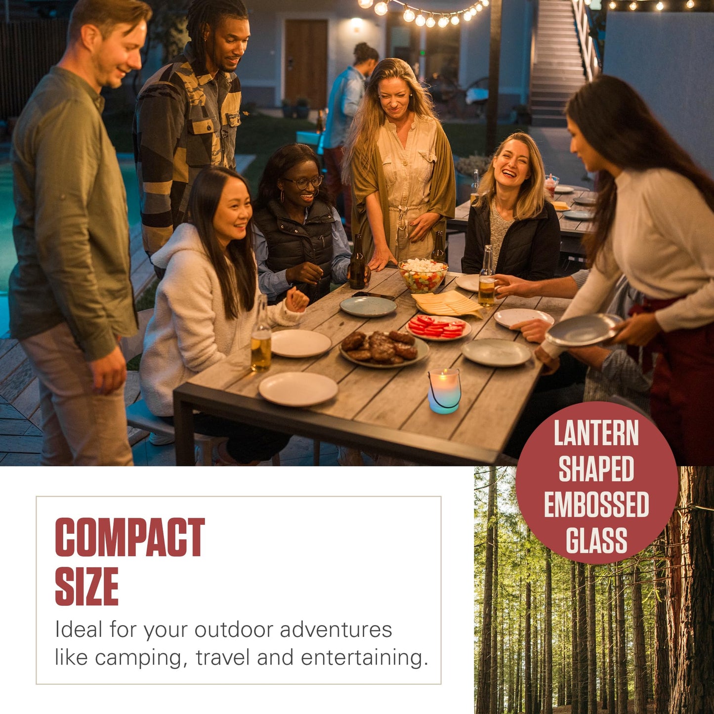 Coleman Color Changing LED Citronella Outdoor Citronella Scented Candle - 25-Hour Burn Time - Perfect for Camping, Patio Tables, Picnics and Outdoor Activities - 8 oz - CookCave