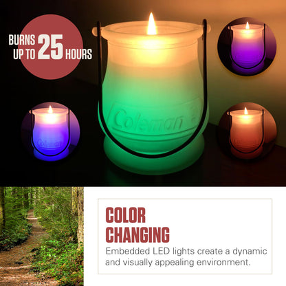 Coleman Color Changing LED Citronella Outdoor Citronella Scented Candle - 25-Hour Burn Time - Perfect for Camping, Patio Tables, Picnics and Outdoor Activities - 8 oz - CookCave