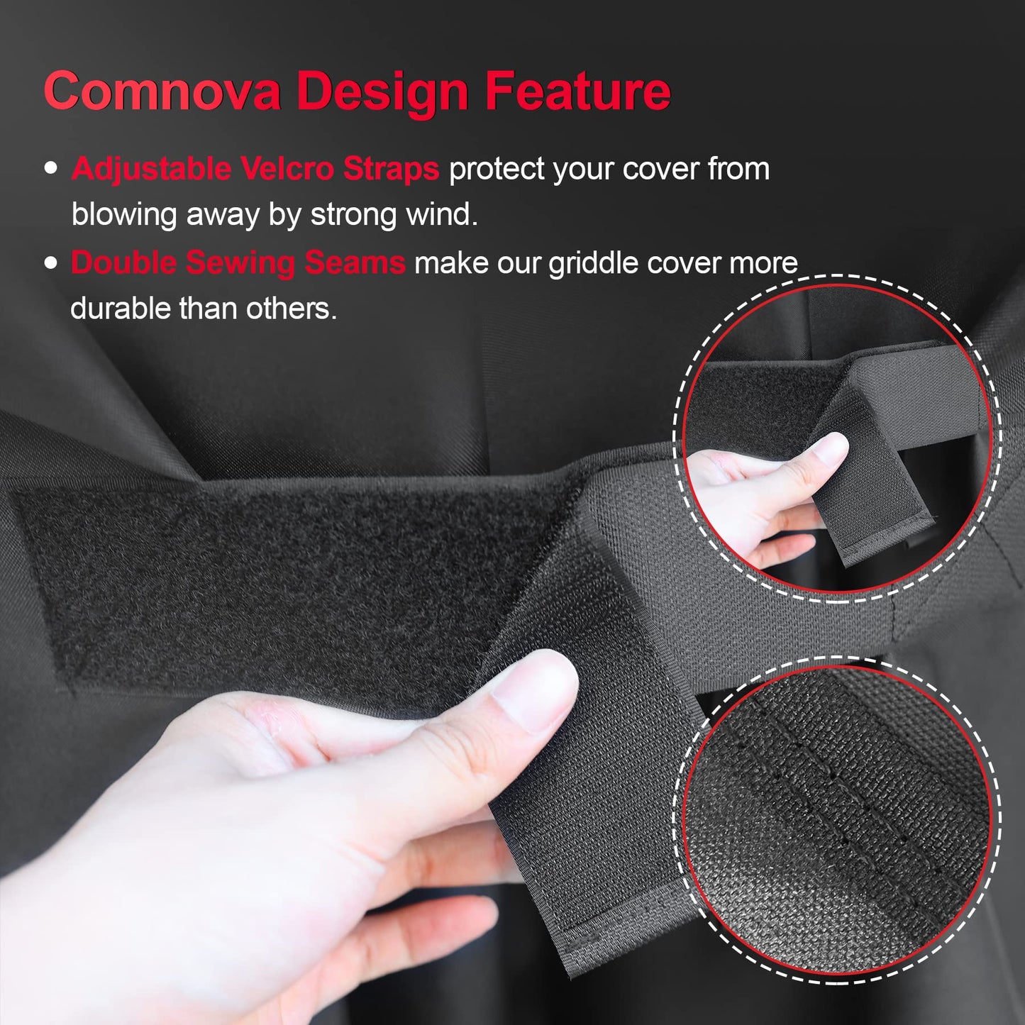 Comnova Grill Cover 82 Inch - 600D BBQ Cover for Outdoor Grill Heavy Duty and Waterproof, Large Barbecue Gas Grill Covers for Weber, Char-Broil, Nexgrill, Monument, Dyna-glo, Brinkmann and More - CookCave