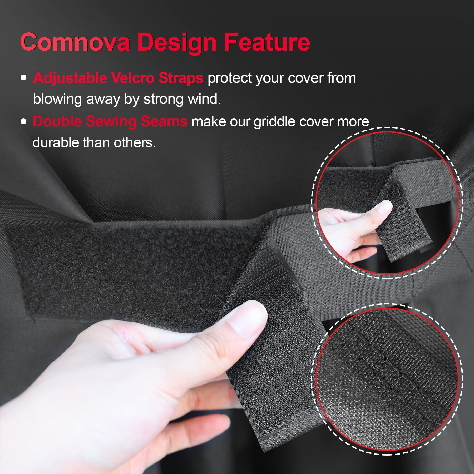 Comnova Grill Cover 82 Inch - 600D BBQ Cover for Outdoor Grill Heavy Duty and Waterproof, Large Barbecue Gas Grill Covers for Weber, Char-Broil, Nexgrill, Monument, Dyna-glo, Brinkmann and More - CookCave