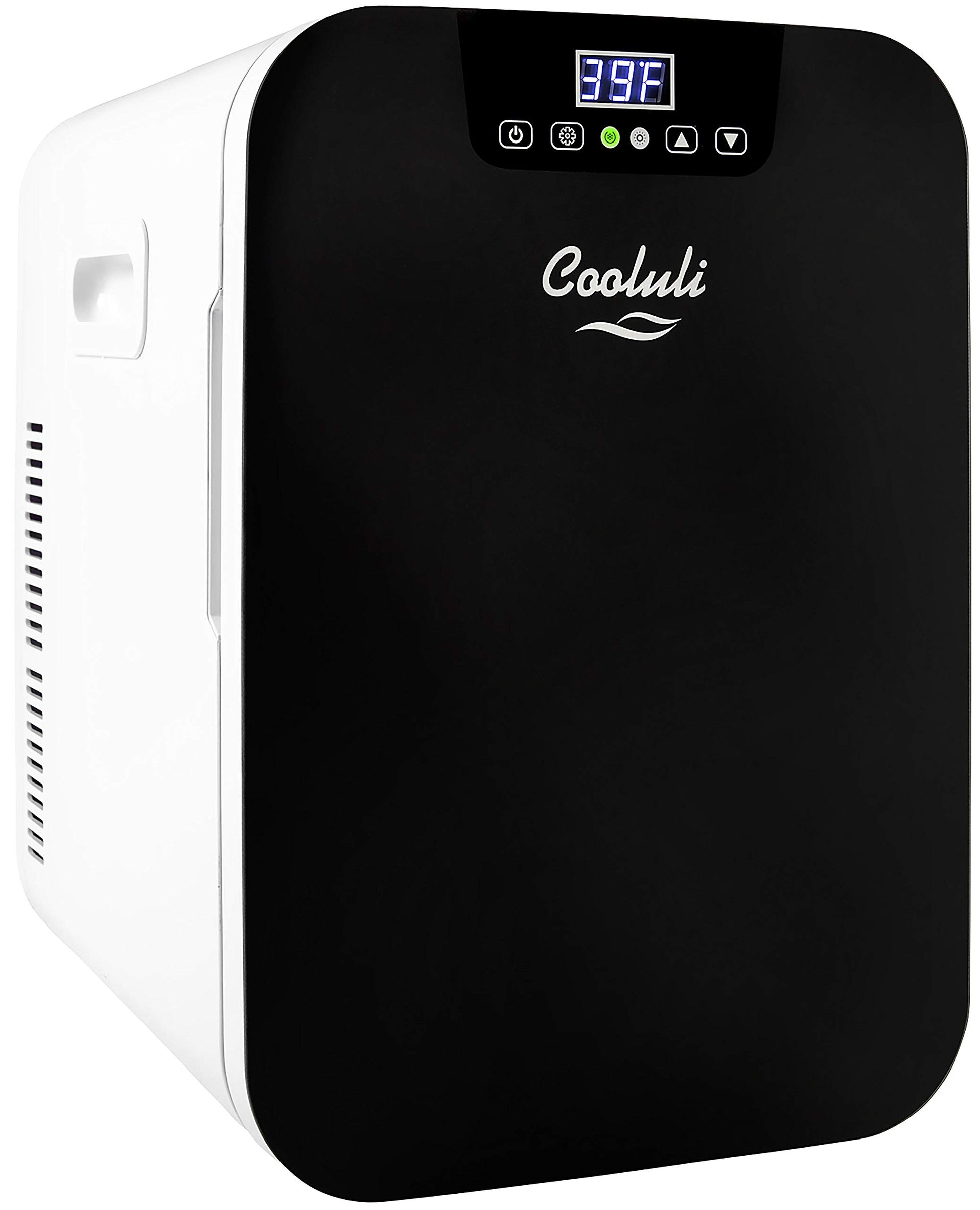 Cooluli 20 Liter Mini Fridge with Temperature Control - Black - CookCave